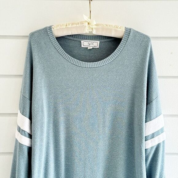 Hippie Rose Juniors Striped-Sleeve High Low Sweater Top Size Large - Picture 3 of 8